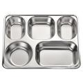 Stainless Steel Divided Dinner Plate Sets 5 Compartments Plate. 