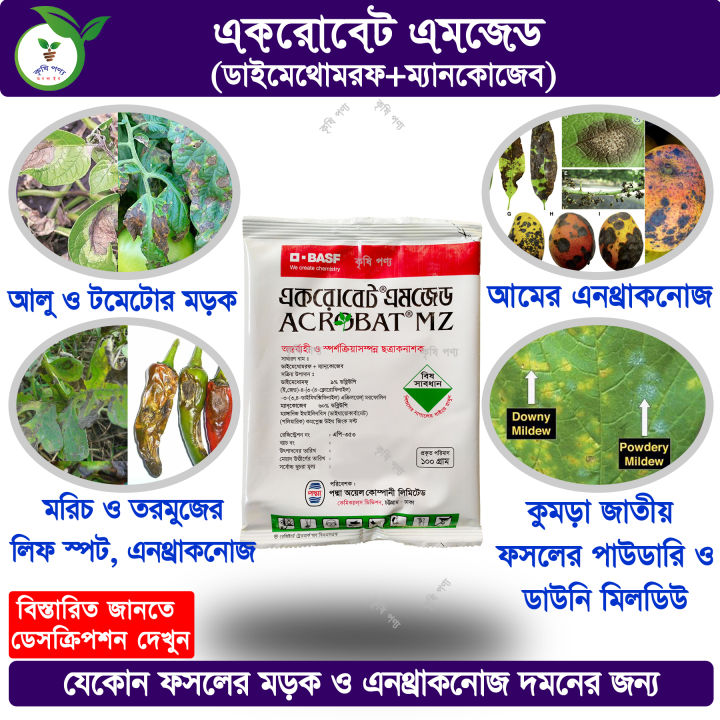 Fungicide: Acrobat MZ 100gm (Dimethomorph+ Mancozeb)
