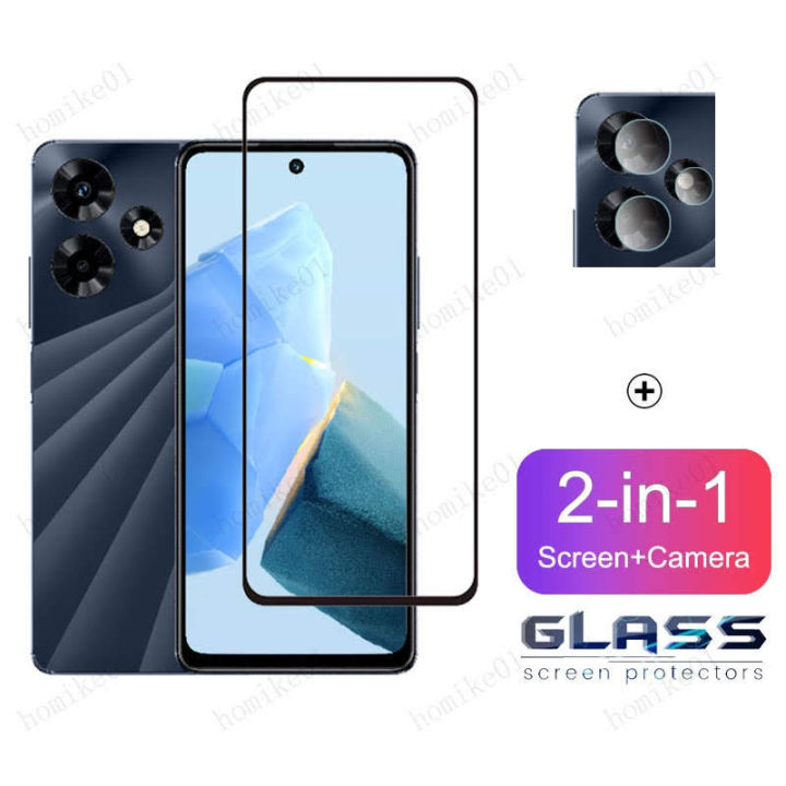 For Tecno spark 10 Pro - (2IN1) Combo - Premium Quality Full Cover Glass HD Clear Tempered Glass Screen Protector, Camera Lens Protector.