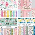 12 Sheets/Bag Flower Sea Rose Printed Scrapbooking Background Paper Pads Vintage Card for DIY Art Craft Junk Journal Scrapbook.