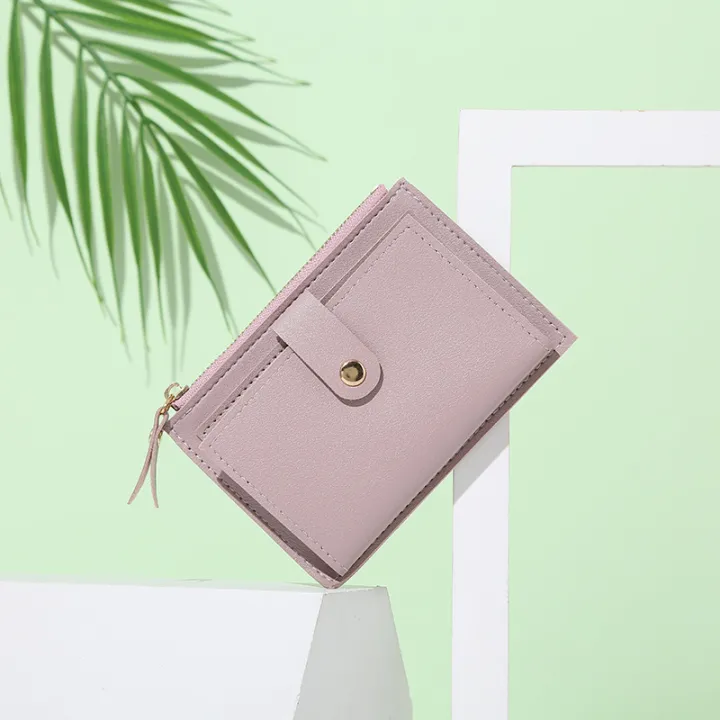 Women%20PU%20leather%20short%20pocket%20buckle%20zipper%20wallet%20Korean%20mini%20plain%20color%20flap%20trend%20purse%20multi-card%20high%20capacity%20card%20holder%20-%20Image%207
