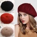 Vintage French Style Plain Beret Cap Beanie Hat Women Girl French Artist Warm Wool Winter Beanie Hat Cap Vintage Plain Berets.