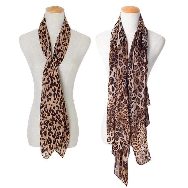 【Limited Quantity】 Women Stole Soft Leopard Print Scarf Vintage Chiffon Wrap Harajuku Scarves Shawl Thin Summer Spring Casual Elegant