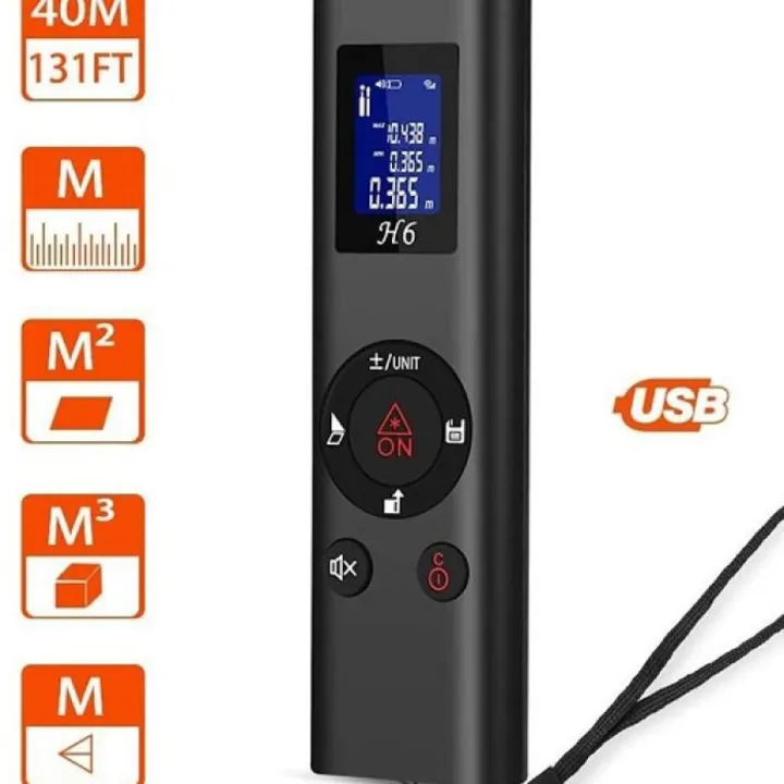 JQ40 Digital Laser Distance Meter 40 Meters Rechargeable | Daraz.com.bd