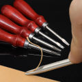 Beech Wood Edge Trimmer Leather Carving Leather Trimming Tool Cowhide Leather Hand Suture DIY Wooden Handle Trimmer 1Pcs. 