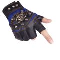 Skulls Rivet PU Leather Fingerless Gloves Men Women Fashion Women's Gym Punk Gloves Half Finger Men's Gloves. 