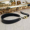Adjustable Saxophone Neck Padded Leather Strap Sax Harness Hanging Belt Strap jingu.