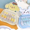 12Pcs/set Detachable Kuromi Children Cartoon False Nails My Melody KT Cat Kids Cartoon Fake Nails Nail Supplies Full Cover Nail Art Tips Kids Fake Nail Extension Student.