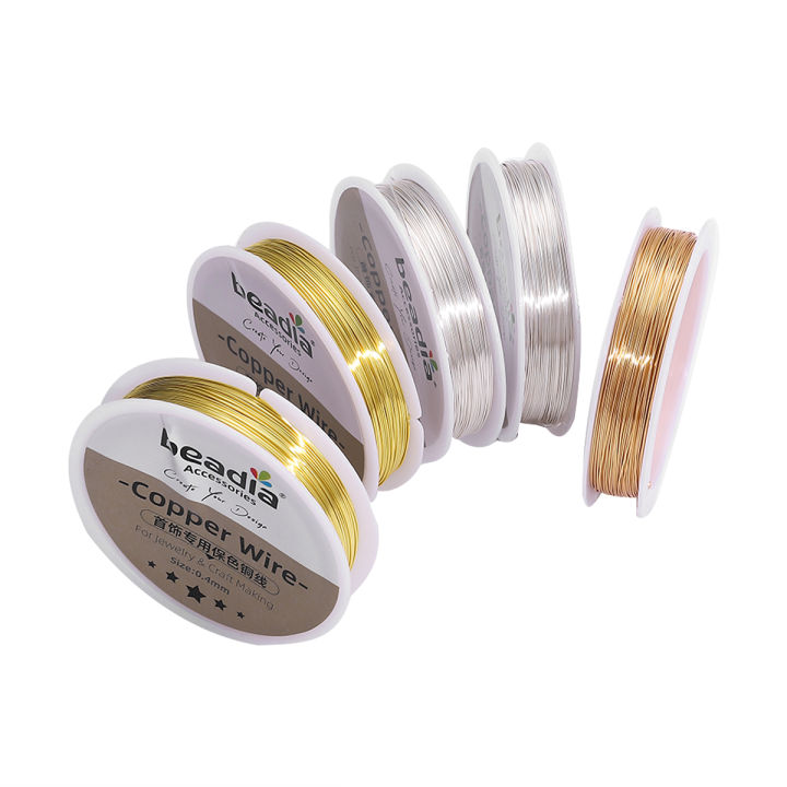 8-50m/roll High Quality Color Retention Copper Wire 0.3/0.4/0.5/0.6/0.8mm Copper Bead Wire For DIY Jewelry Making