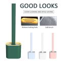 Silicone Toilet Brush with Slim Holder Flex Toilet Brush - Wall Mounted Anti-drip Set Toilet Bowl Cleaner Brush - Non-Slip Long Handle Toilet Brush-Multicolor. 