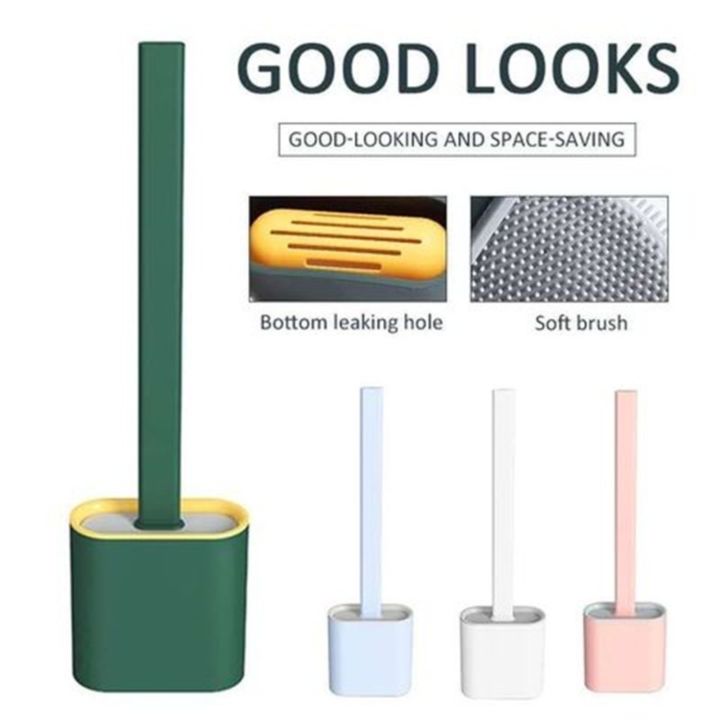 Silicone%20Toilet%20Brush%20with%20Slim%20Holder%20Flex%20Toilet%20Brush%20-%20Wall%20Mounted%20Anti-drip%20Set%20Toilet%20Bowl%20Cleaner%20Brush%20-%20Non-Slip%20Long%20Handle%20Toilet%20Brush-Multicolor%20-%20Image%202