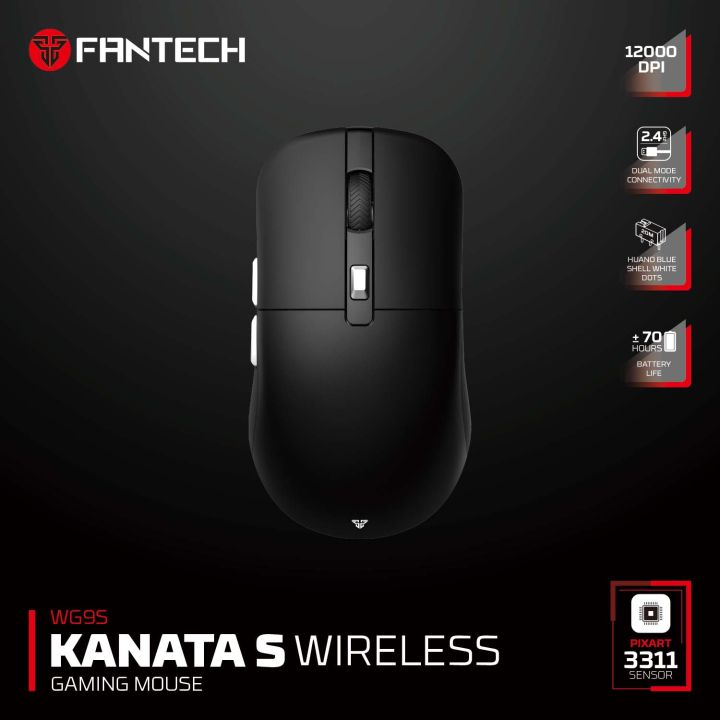 FANTECH WG9S KANATAS Wireless Gaming Mouse PIXART 3311 12000DPI ...