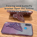 New Phone case Huawei P30 / P30 Lite / P30 Pro Shiny Plating Quicksand Drilling Butterfly Holder Phone Case Clear Silicone. 