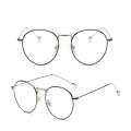Unisex Style Computer Glasses Fashionable Accents Retro Design Blue Light Eyeglasses Metal Frame Flat Lens Round Metal Eyewear for Screen Digital Eye Strain Office Workers Gamers Style Accessory.
