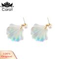 Colorful Resin Mermaid Rainbow Imitation Pearl Women Stud Earrings Gift. 