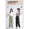 Ice Silk Bloomers Women's Chiffon Summer New Style Fat mm Women's Pants Draping Effect Loose Thin Ankle-Length Casual Pants. 
