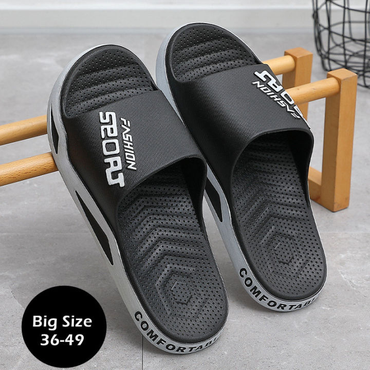 Big Size 48 49 Men Outside Slippers Summer Beach Sandals Thick Sole Non-slip Slides Fashion Slides Indoor Casual Bathroom Shoes KEEMEEUYZO