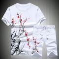 White Printed Exclusive Summer Combo T-Shirt & Pant - T Shirt For Man - T Shirt For Man - T Shirt For Man - T Shirt - গেঞ্জি ছেলেদের. 