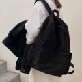 Japanese casual backpack Travel Bag School Bag simple solid color backpack Backpack School Bag for Men Women.