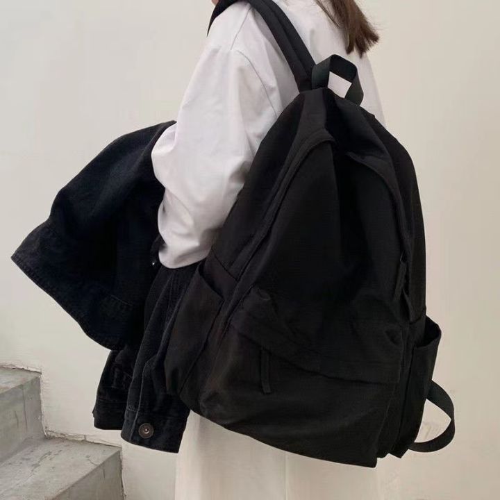 Japanese casual backpack Travel Bag School Bag simple solid color backpack Backpack School Bag for Men Women