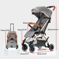 2019 New Baby Stroller Travel Pram Bassinet Newborn Carriage Foldable Pushchair - Grey fashion. 