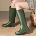 Fashionable Waterproof Thick-Soled Long Rain Boots Non-Slip High-Top Rain Shoes Comfortable All-Match Women's Rubber Shoes Lightweight Outdoor Rain Boots. 
