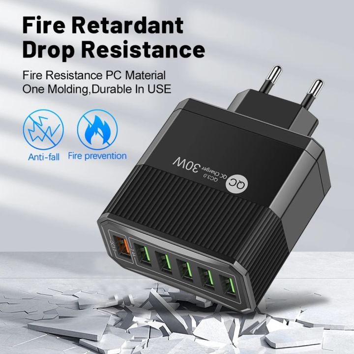 USB%20Charger%206%20Ports%2030W%20Fast%20Charging%20Phone%20Power%20Adapter%20Quick%20Charge%203.0%20Wall%20Charger%20For%20iPhone%2015%2014%20Samsung%20Oneplus%20Xiaomi%20-%20Image%206