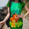 Elegant Dresses for Women 2024 Top Slim Fit the Lion Kingtight Women's Dress Casual Disney Cartoon Fashion Print Lion King.