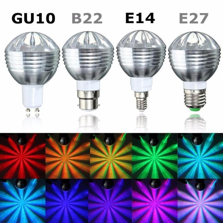 B22 Color Code B22 5W Dimmable RGB Color Changing LED Light Bulb Remote 85-265V - B22 ...