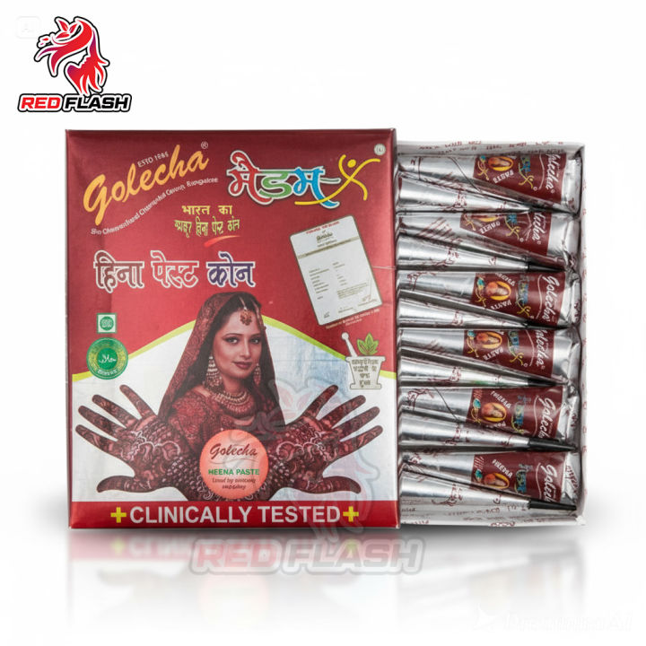 Golecha Cone Mehedi Golecha cherry red gold henna paste