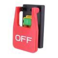 Off-On Red Cover Emergency Stop Push Button Switch 16A Power-Off/Undervoltage Protection Electromagnetic Start Switch. 