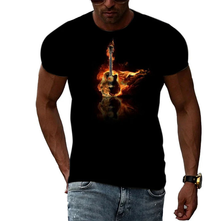 Fashion%20taste%20guitar%20graphic%20t%20shirts%20for%20men%20summer%20casual%20personality%20creativity%20o-neck%20short%20sleeve%203D%20Trendyol%20print%20T-shirt%20-%20Image%204