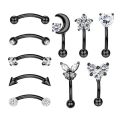 Eyebrow Piercing Set 16G Curved Barbell Piering Rook Daith Earring Bulk Cartilage Helix Jewelry Tragus Piercing Labret Lip Ring. 