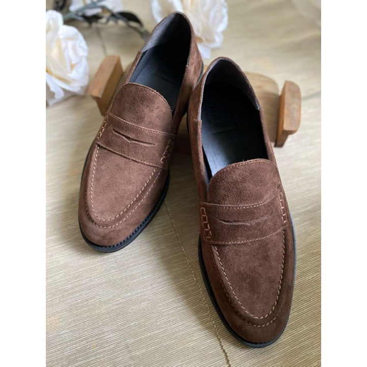 selonid shadow penny Suede loafers 27.5cm
