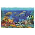 Fish Tank 3D Background, PVC Adhesive Underwater Aquarium Decor Backdrop Poster Sticker , 62x40cm. 