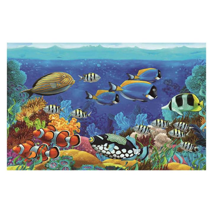 Fish Tank 3D Background, PVC Adhesive Underwater Aquarium Decor