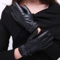 2022 New Style men winter removable anti-slip thick touchable faux leather gloves.