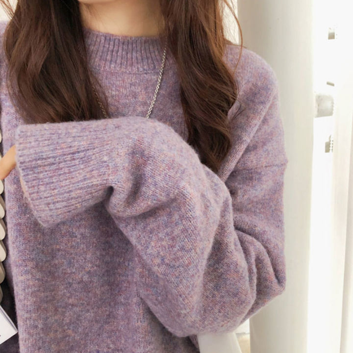 M50%20round%20Neck%20Sweater%20Women's%20Loose%20Lazy%20Style%20Mori%20Women's%20Soft%20Glutinous%20Outer%20Wear%20Japanese%20Style%20Sweater%20Pullover%20Top%20Inner%20Base%20-%20Image%206