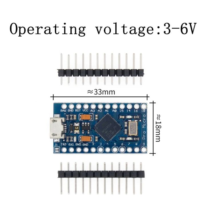 【YIYANGMAOYI111】TENSTAR ROBOT Pro Micro With the bootloader ATmega32U4 5V/16MHz Module Mega32U4 leonardo arduino