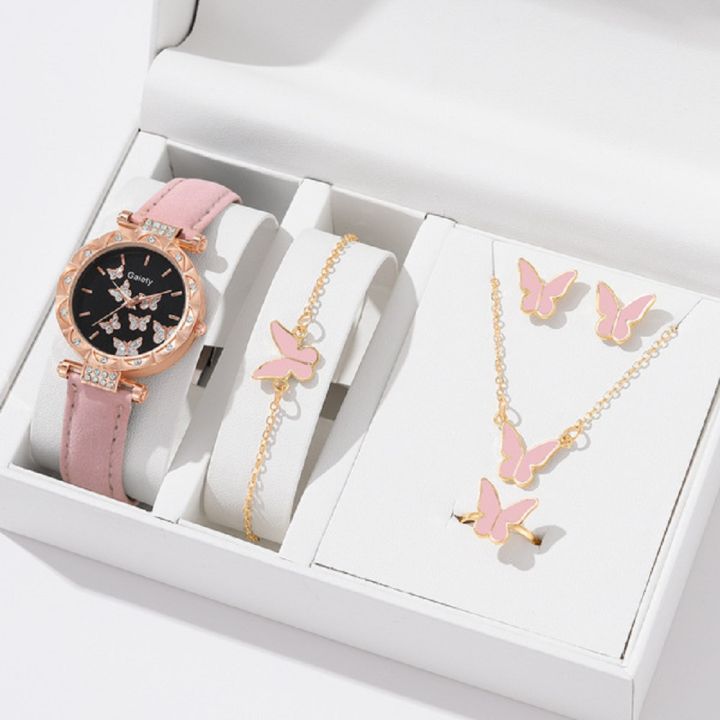 Artificial%20Leather%20Watch%20&%20%20Butterfly%20Jewelry%20Sets%20For%20Women%20Gift%20Item%20-%20Image%202