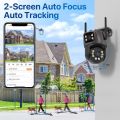 Wifi IP Camera ICSee 4K 8MP Dual Lens Waterproof Security Protection Outdoor Human Detection 3K Video Surveillance CCTV Home. 