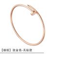 Card Nail Bracelet S925 Sterling Silver Plated 18K Gold Diamond-Embedded Light Luxury All-Match Fashionable Elegant Bracelet Bracelet. 