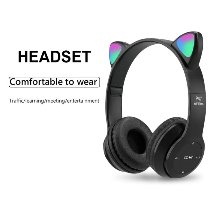 Bluetooth%20Wireless%20Earphones%20Flash%20Light%20Bluetooth%20Headset%20Kid%20Girl%20Voice%20Control%20Wireless%20Headphones%20Mic%20Cat%20Ears%20Music%20EarBuds%20-%20Image%204