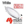 Imported China 6 Watt Round Flat Panel White Conceal Down led light Recessed False Ceiling 6W. 