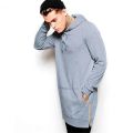 Streetwear Men's Long Black Hoodies Sweatshirts Feece extra long Hoody Side Zip Longline Hop elongated for men Hoodie.