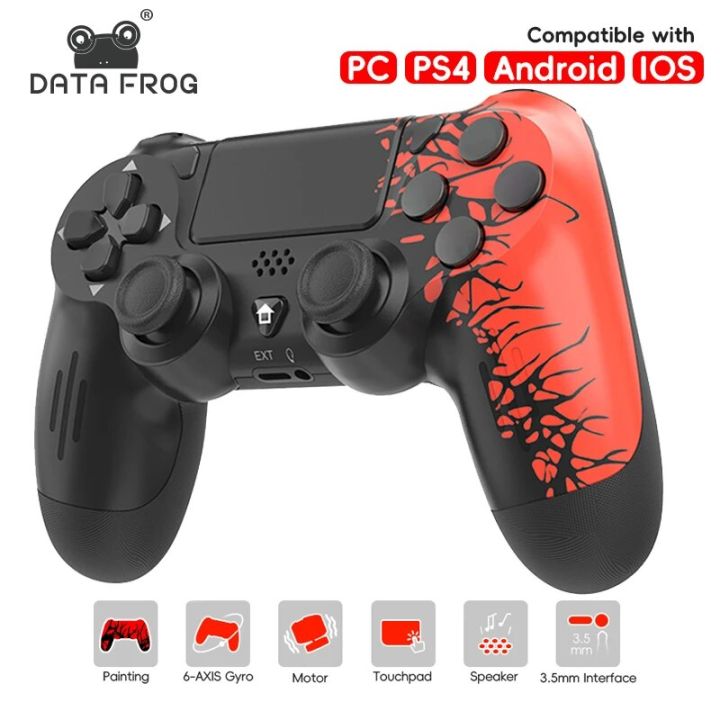 Data Frog Spide Controller for PS4 Wireless Control Joystick for PC Android Gamepad for PS4 Pro Bluetooth-Compatible Controller