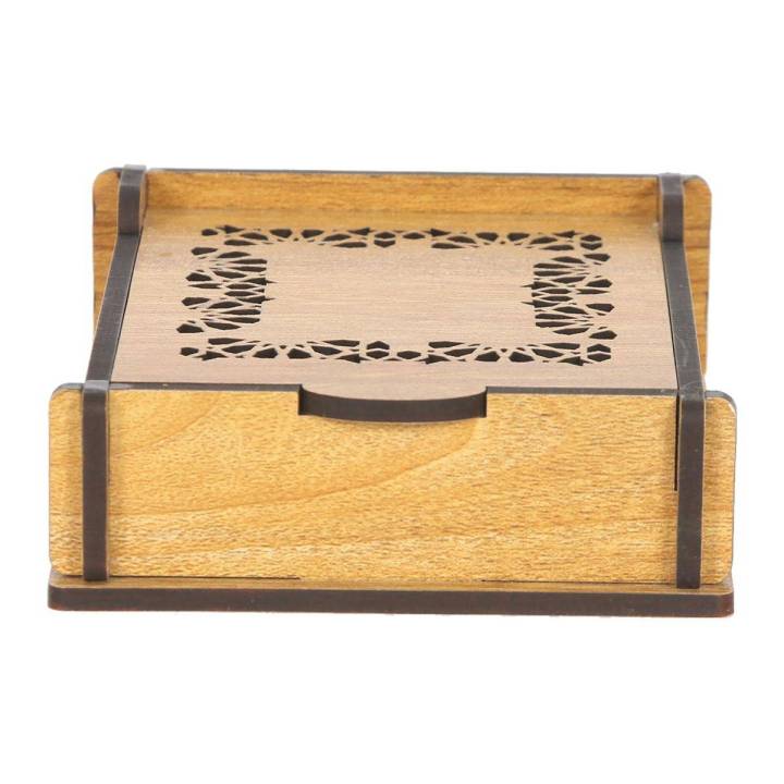 Laminated Wood Bord Jewelry Box - Brown