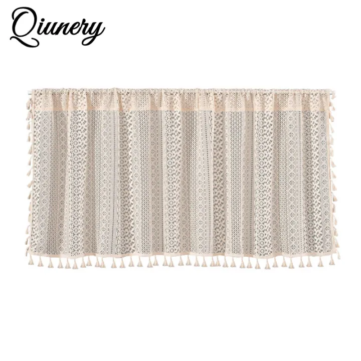 Kitchen%20Cafe%20Short%20Curtains%20Linen%20Hollow%20Boho%20Farmhouse%20Style%20Half%20Curtain%20For%20Cabinet%20Window%20-%20Image%202