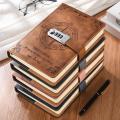 A5 200 Pages 2024 Notebook Retro Password Book with Lock Diary Binder Thickened Creative Hand Ledger Student Notepad Stationery. 