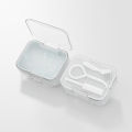 2 layers Orthodontic Retainer Braces Storage Box With Teeth Soaking Denture Cleaning Tooth Storage Portable Case Demoo.